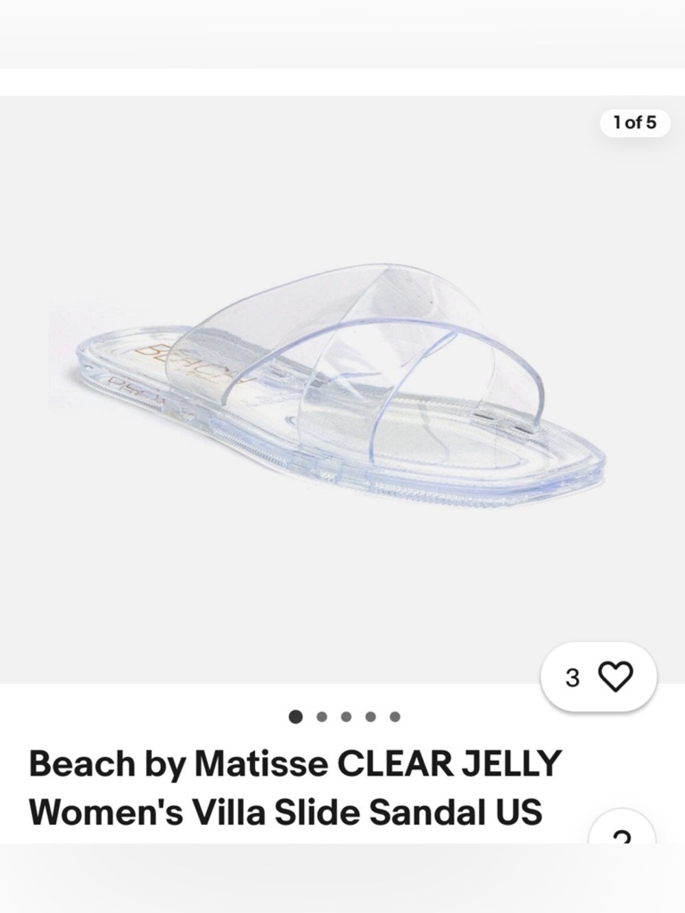 Beach by Matisse Clear Jelly Villa Slide Sandal - Transparent